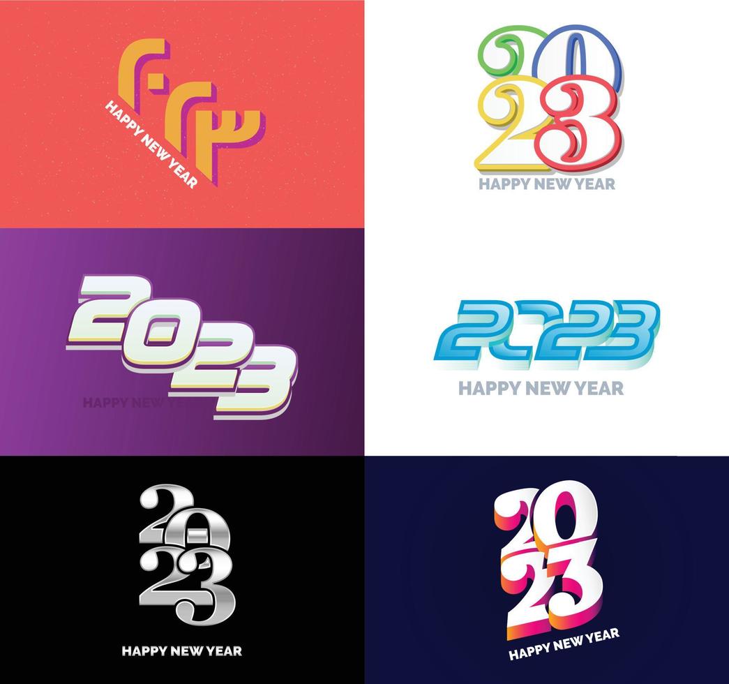 Big Set of 2023 Happy New Year logo text design 2023 number design template vector