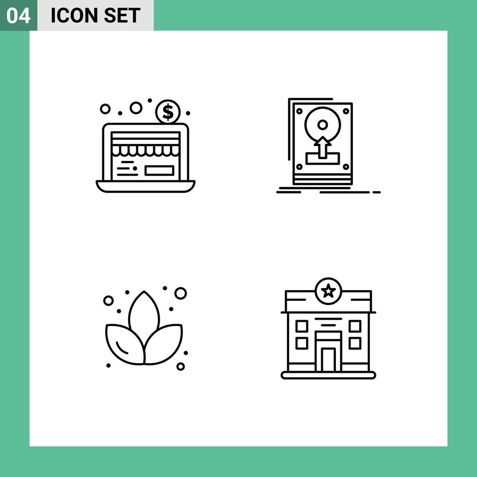 4 Creative Icons Modern Signs and Symbols of economy flower install save city Editable Vector Design Elements