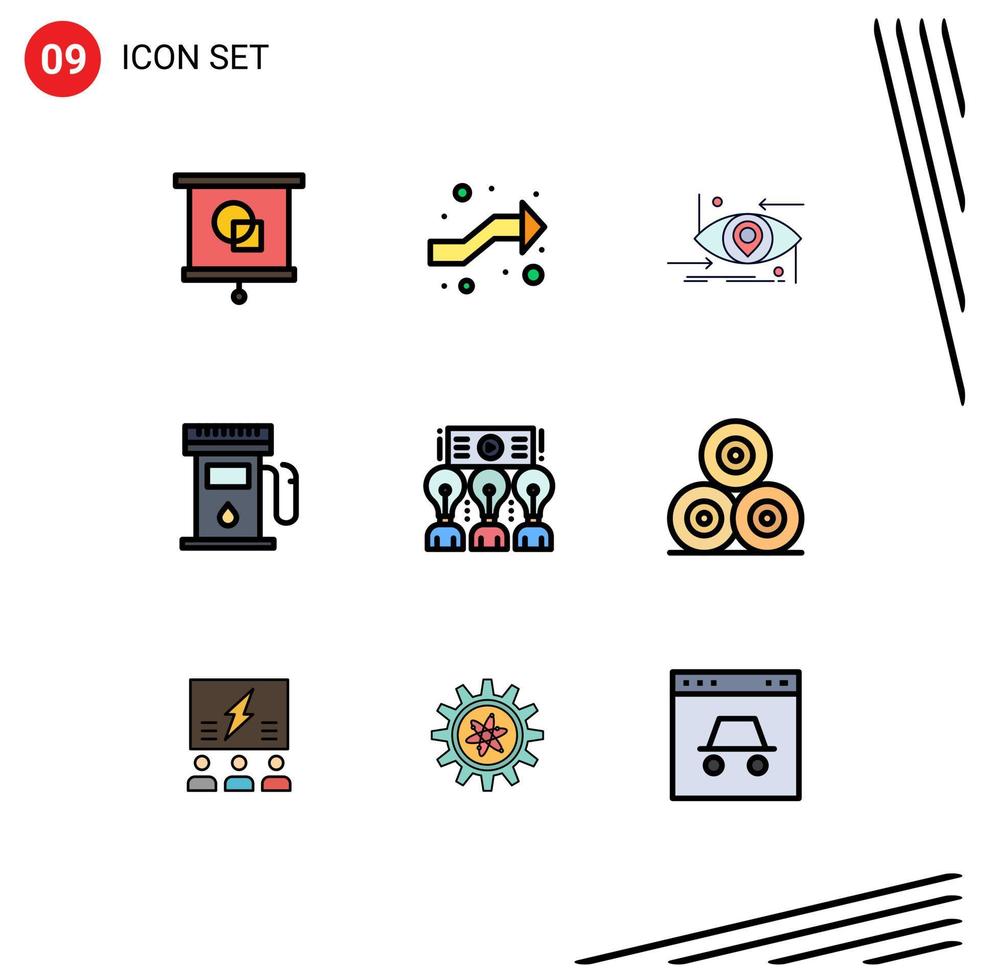 9 Creative Icons Modern Signs and Symbols of meeting maps advanced gas station technology Editable Vector Design Elements