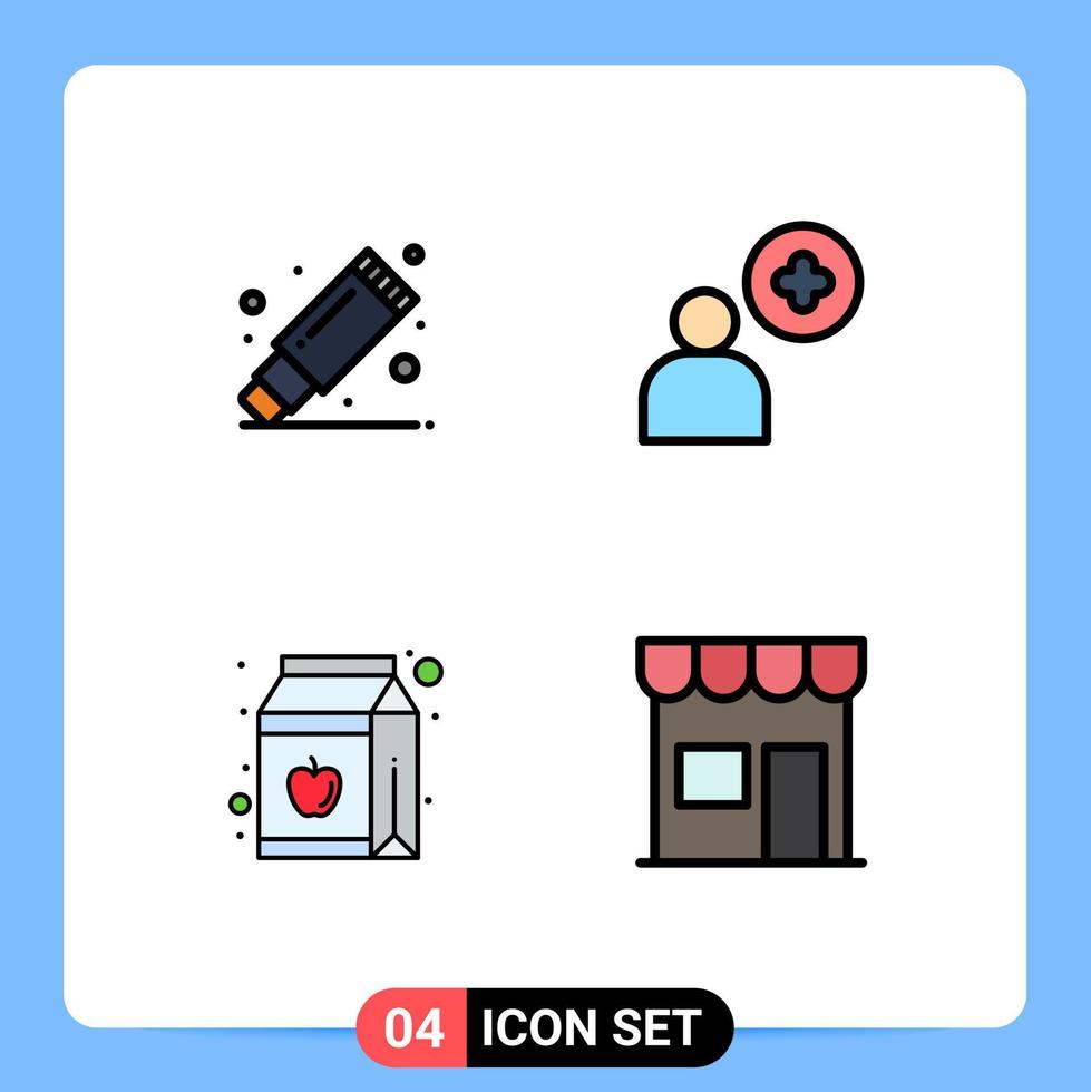 4 Creative Icons Modern Signs and Symbols of remove pack stationary user building Editable Vector Design Elements