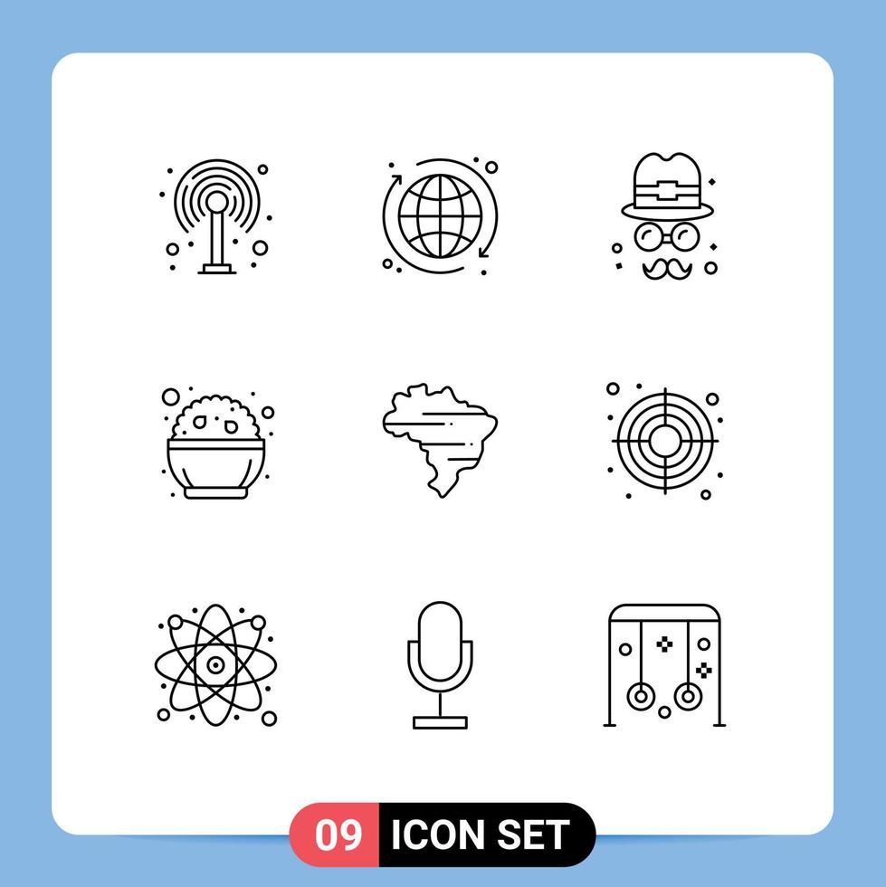 9 Creative Icons Modern Signs and Symbols of seo map day brazil day Editable Vector Design Elements