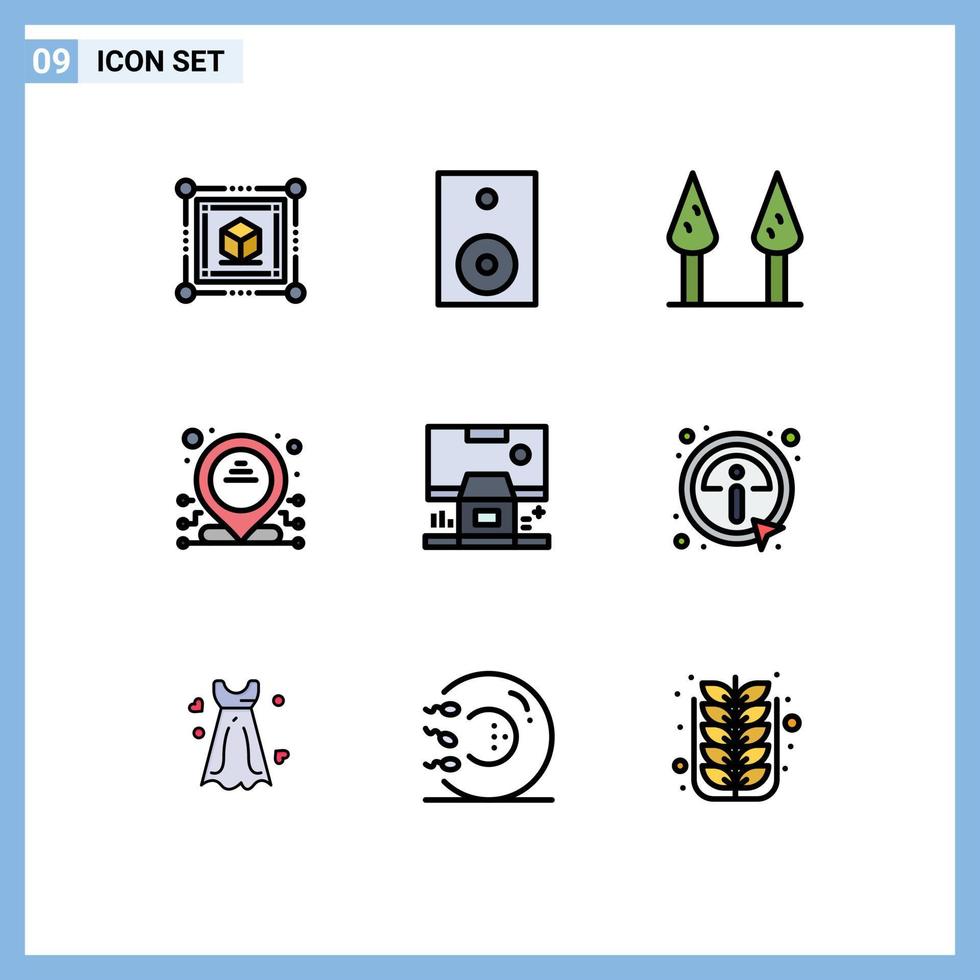 9 Creative Icons Modern Signs and Symbols of room control asparagus center ip Editable Vector Design Elements