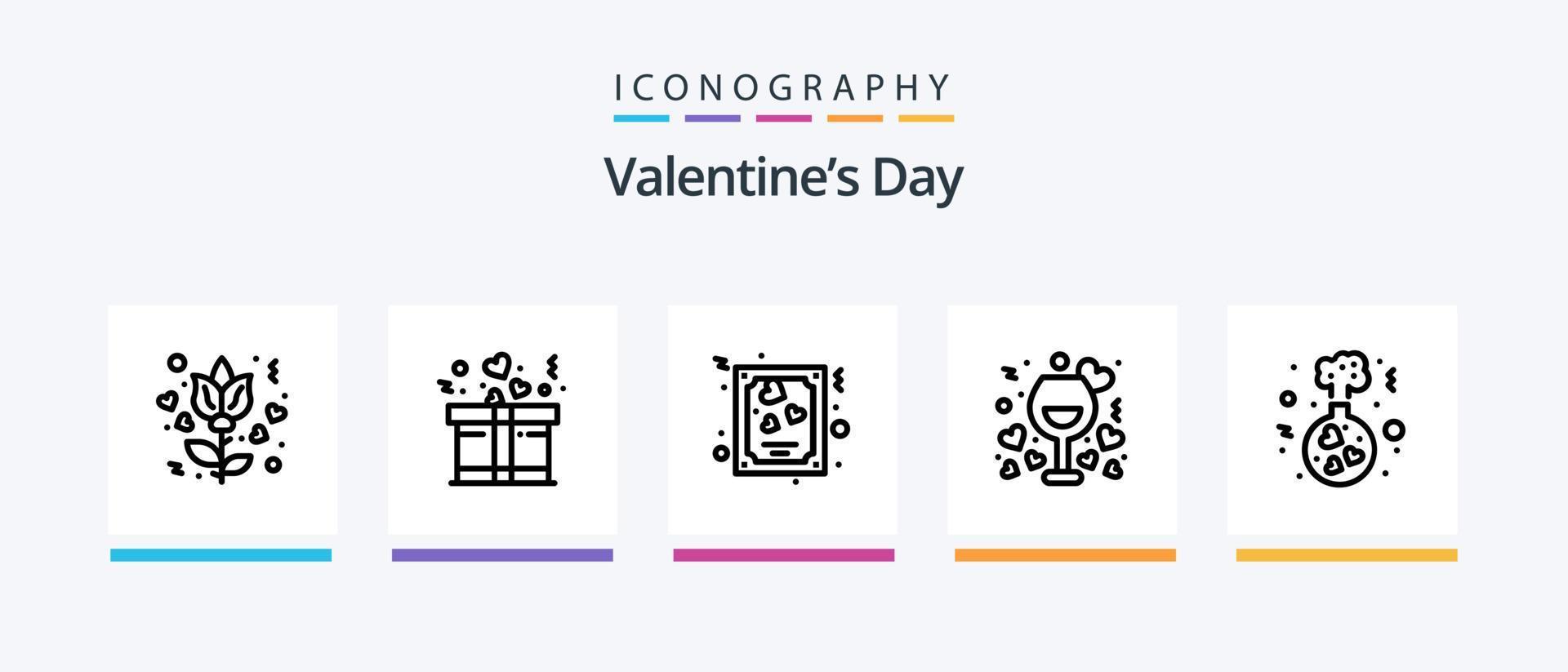 Valentines Day Line 5 Icon Pack Including . mobile. photo. love. love. Creative Icons Design vector