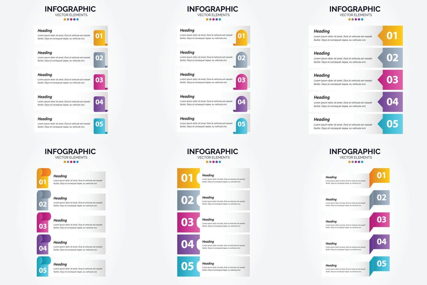 ilustración vectorial infografía conjunto de diseño plano para folleto publicitario y revista vector