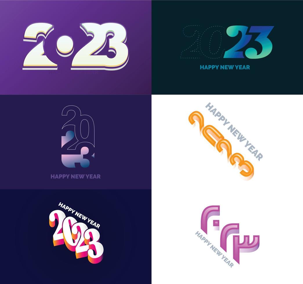 Big Set of 2023 Happy New Year logo text design 2023 number design template vector