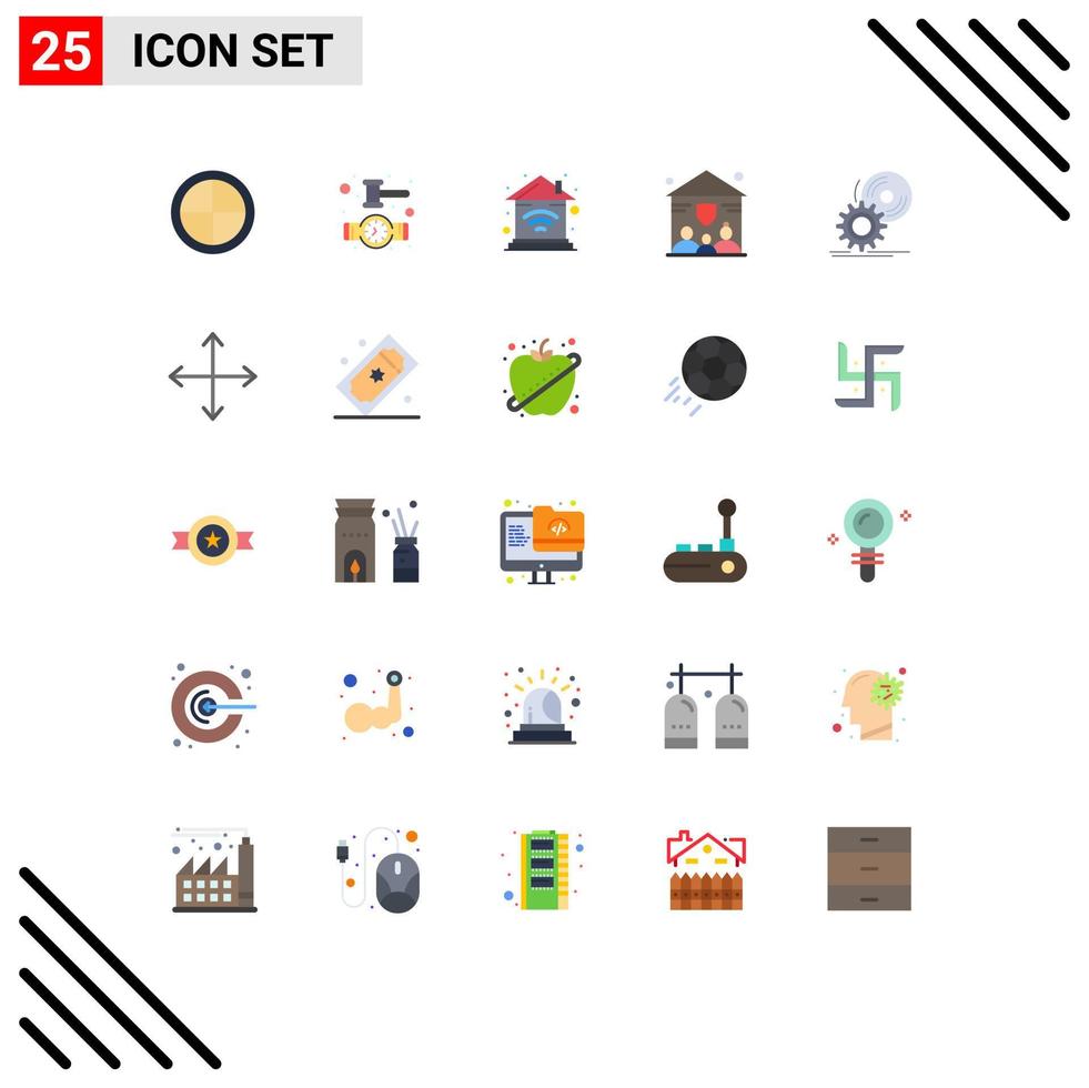 Universal Icon Symbols Group of 25 Modern Flat Colors of dvd install smart disc people Editable Vector Design Elements