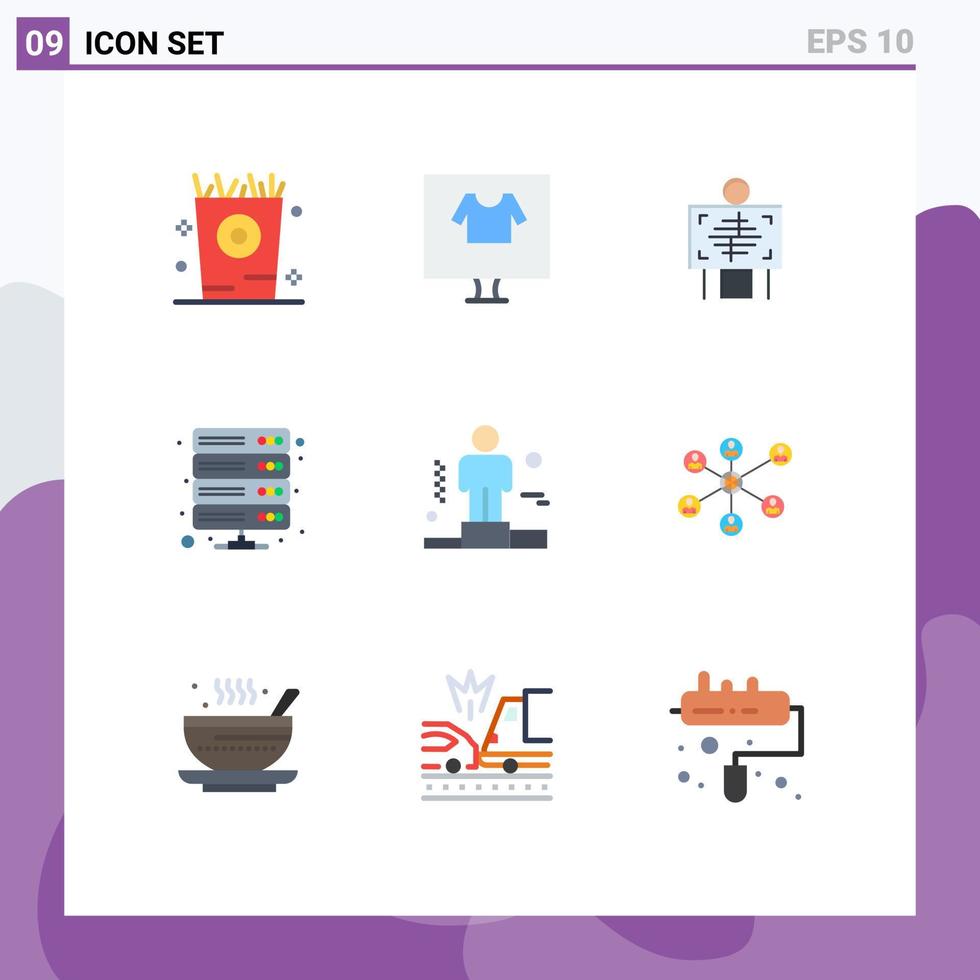 9 Universal Flat Colors Set for Web and Mobile Applications vpn server shirt database radiology Editable Vector Design Elements