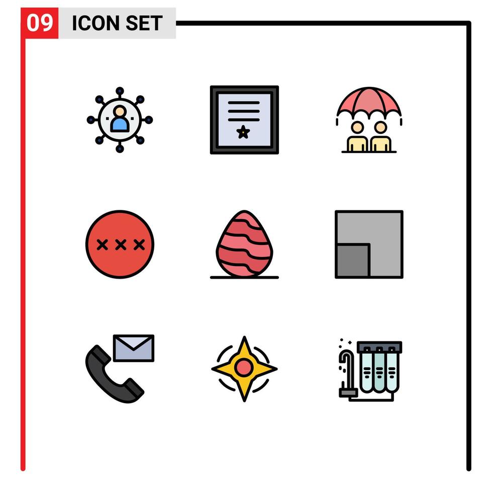 9 Creative Icons Modern Signs and Symbols of security protection ribbon password modern Editable Vector Design Elements