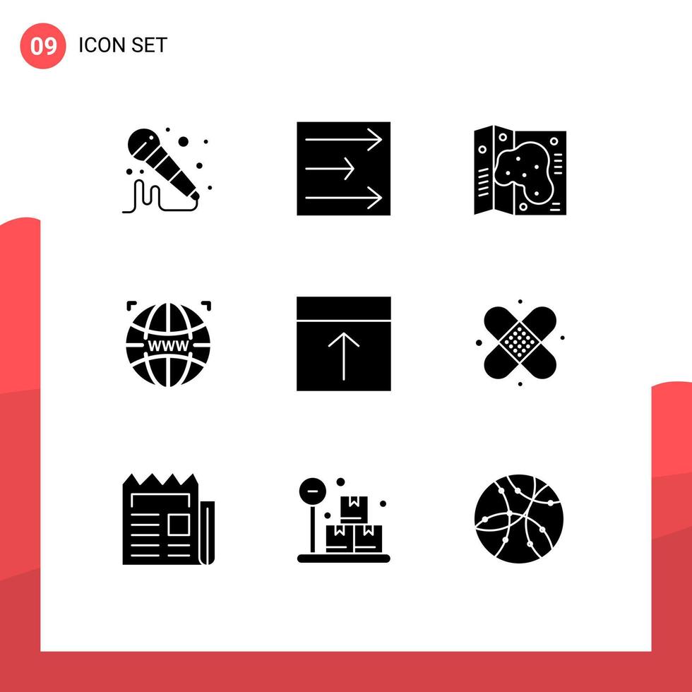 Pictogram Set of 9 Simple Solid Glyphs of layout grid park arrange designing Editable Vector Design Elements