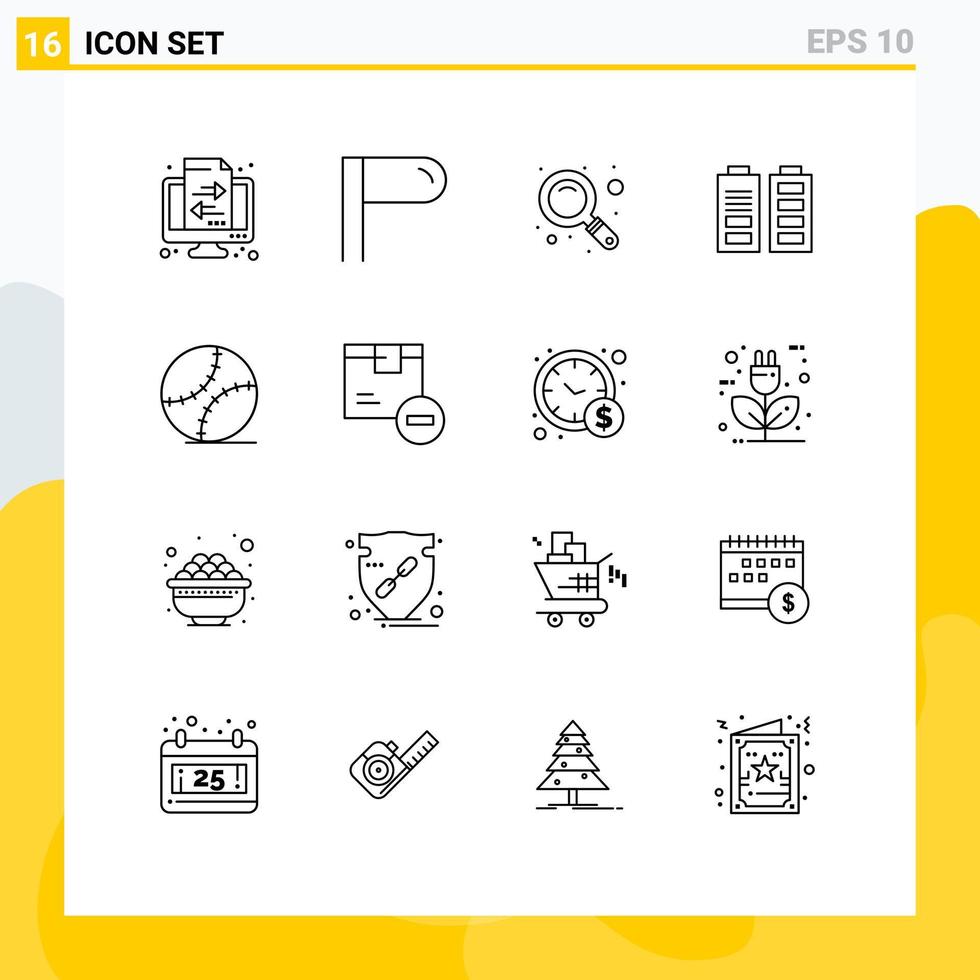 Outline Pack of 16 Universal Symbols of box mens day zoom gentleman full Editable Vector Design Elements