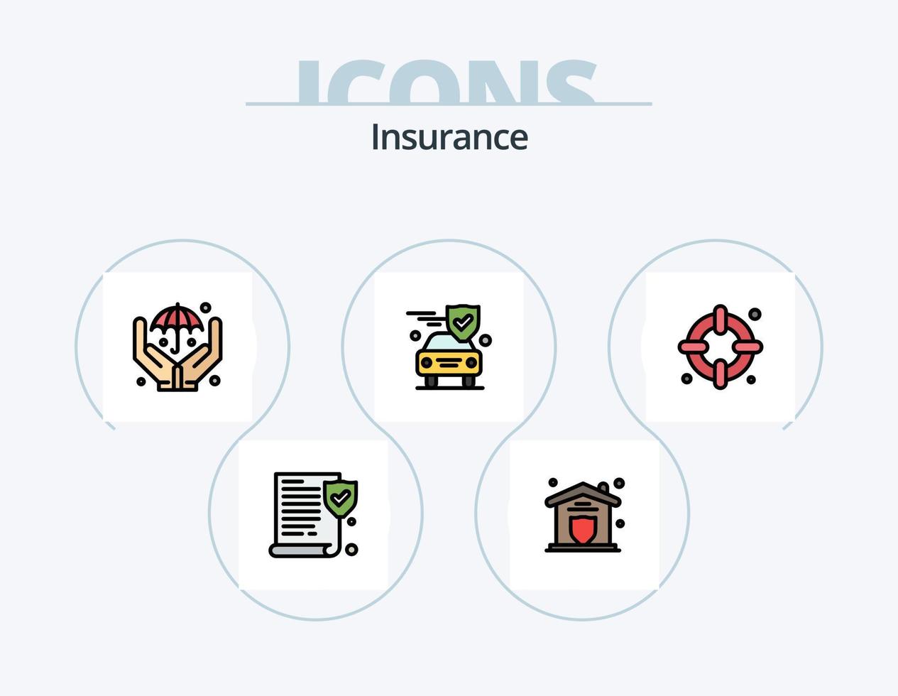 paquete de iconos lleno de línea de seguros 5 diseño de iconos. . seguro. proteccion. las manos. proteccion vector