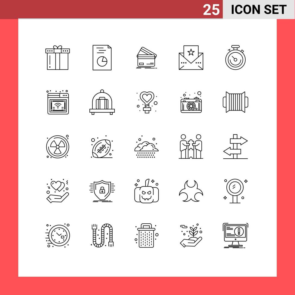 paquete de iconos vectoriales de stock de 25 signos y símbolos de línea para saludo de acción de gracias tarjeta de crédito compras finanzas elementos de diseño vectorial editables vector