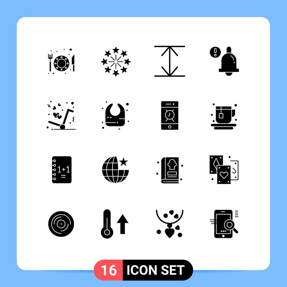 16 Solid Glyph concept for Websites Mobile and Apps bib love expand like delivery Editable Vector Design Elements