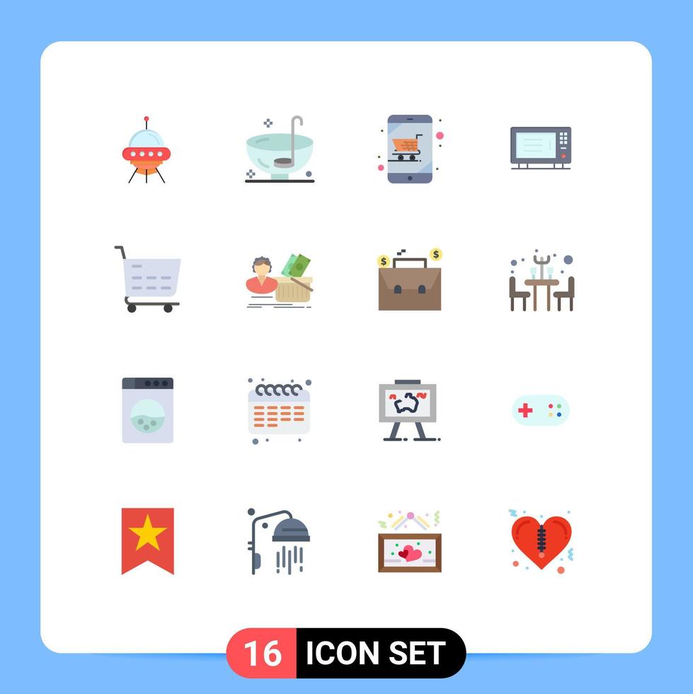 16 Creative Icons Modern Signs and Symbols of oven home punch electric online shop Editable Pack of Creative Vector Design Elements