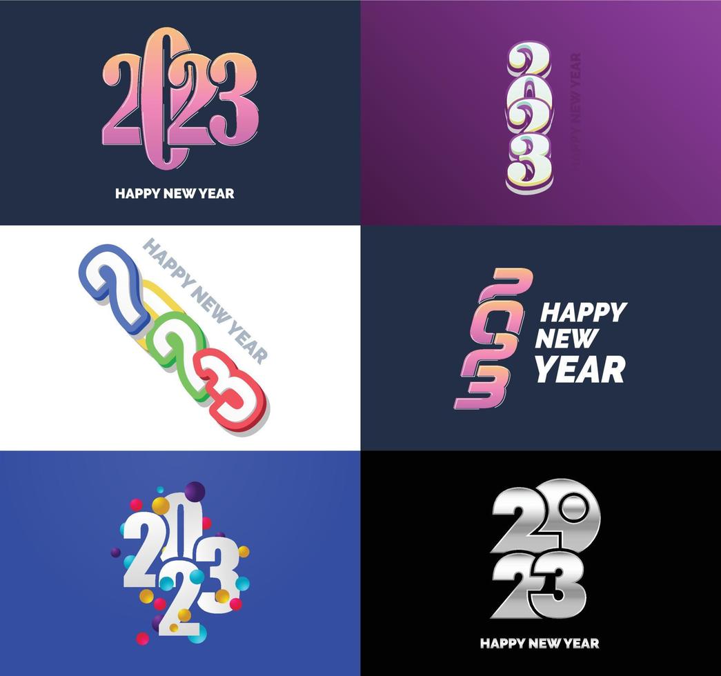 Big Set of 2023 Happy New Year logo text design 2023 number design template vector