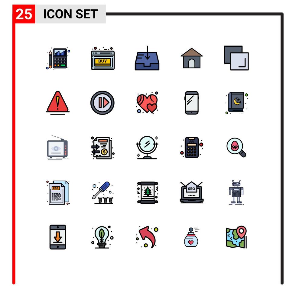 25 Creative Icons Modern Signs and Symbols of copy house sale hose receive Editable Vector Design Elements