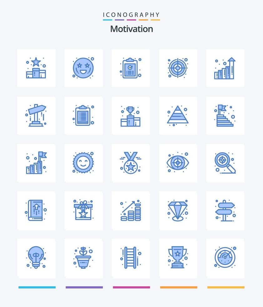 Creative Motivation 25 Blue icon pack  Such As graph. goal. heart eyes. bulls eye. paste vector