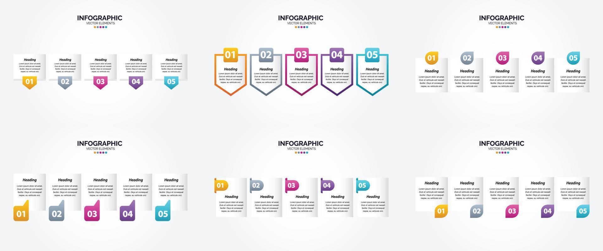 ilustración vectorial infografía conjunto de diseño plano para folleto publicitario y revista vector