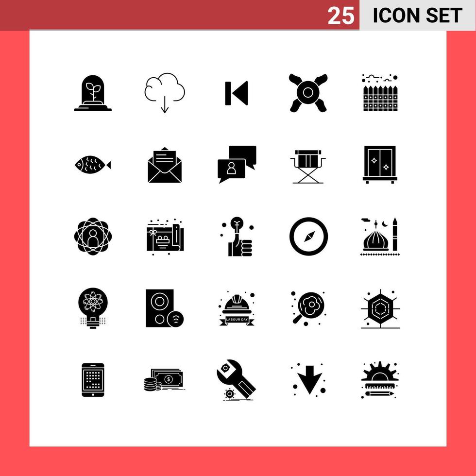 25 Creative Icons Modern Signs and Symbols of fish real control heating fan Editable Vector Design Elements