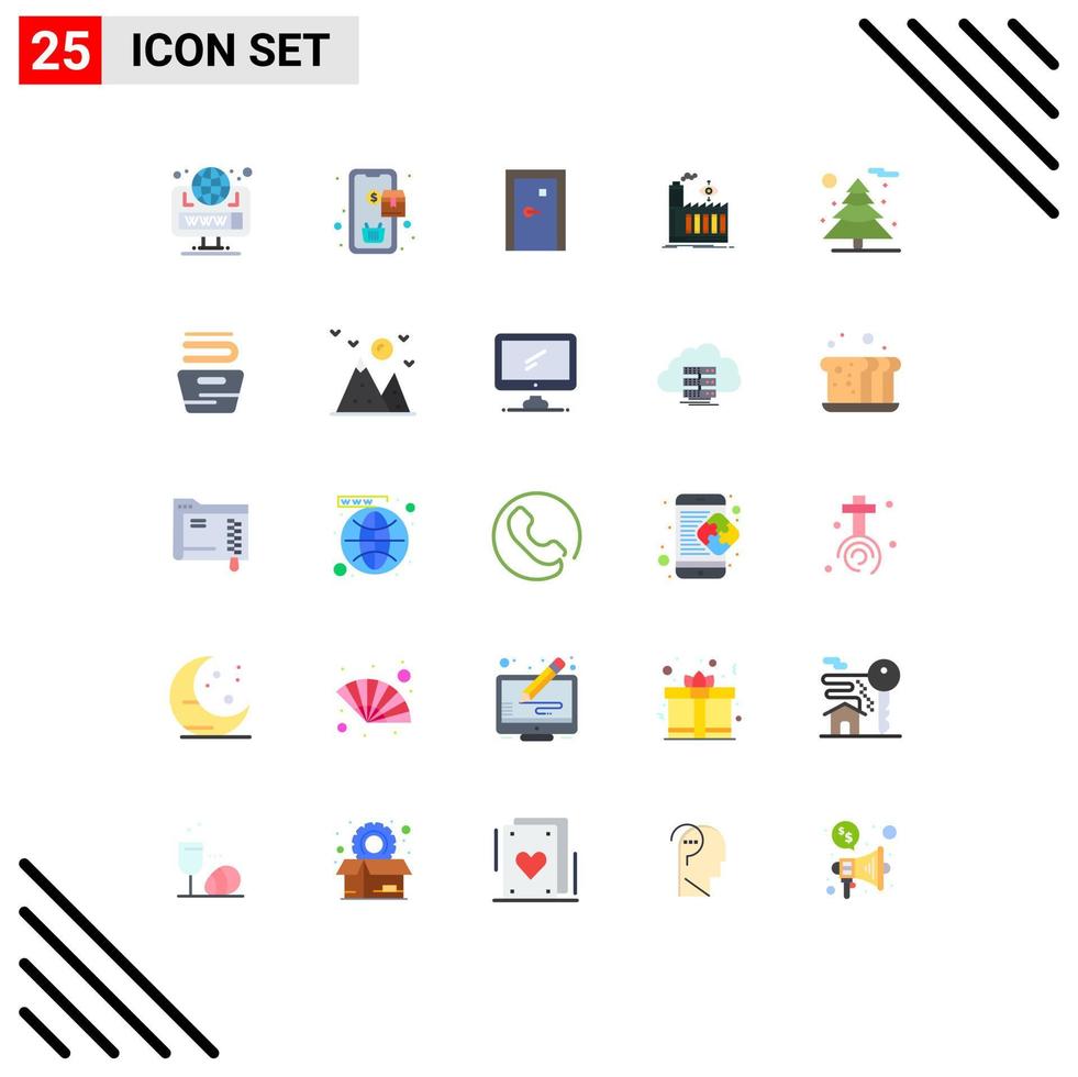 25 Creative Icons Modern Signs and Symbols of nature business aperture factory filled Editable Vector Design Elements