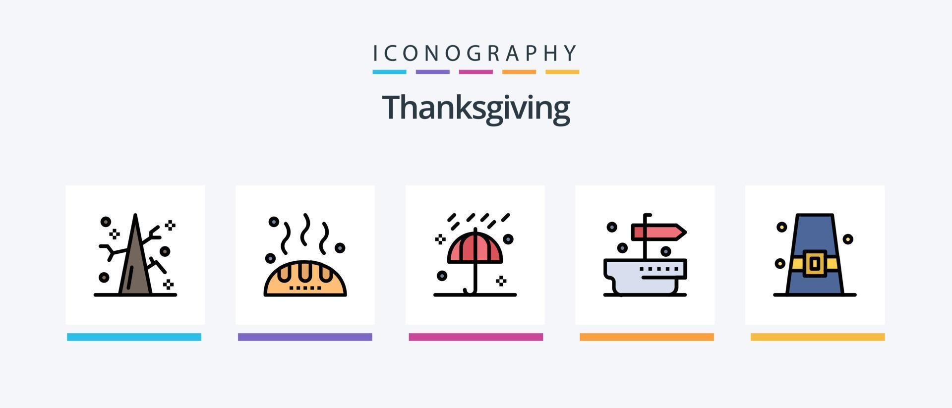 Thanks Giving Line Filled 5 Icon Pack Including television. rugby. autumn. game. thanksgiving. Creative Icons Design vector