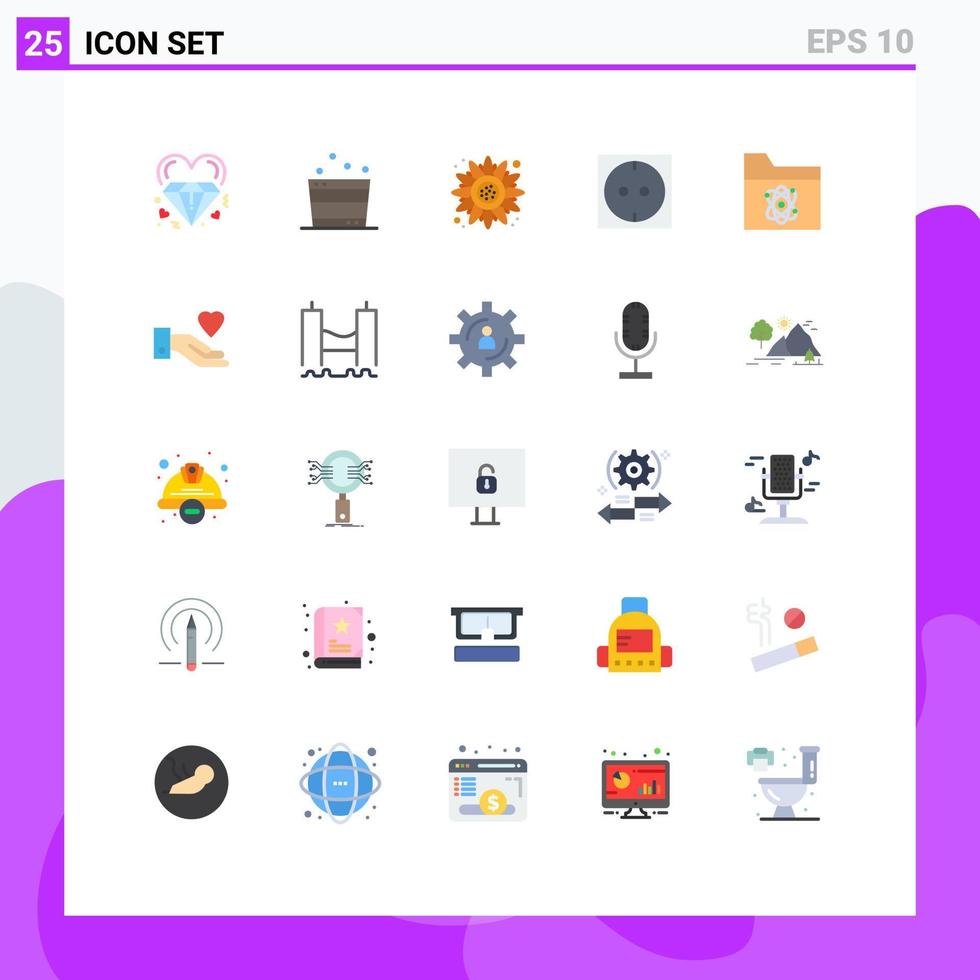 Stock Vector Icon Pack of 25 Line Signs and Symbols for science atom spa socket thanksgiving Editable Vector Design Elements
