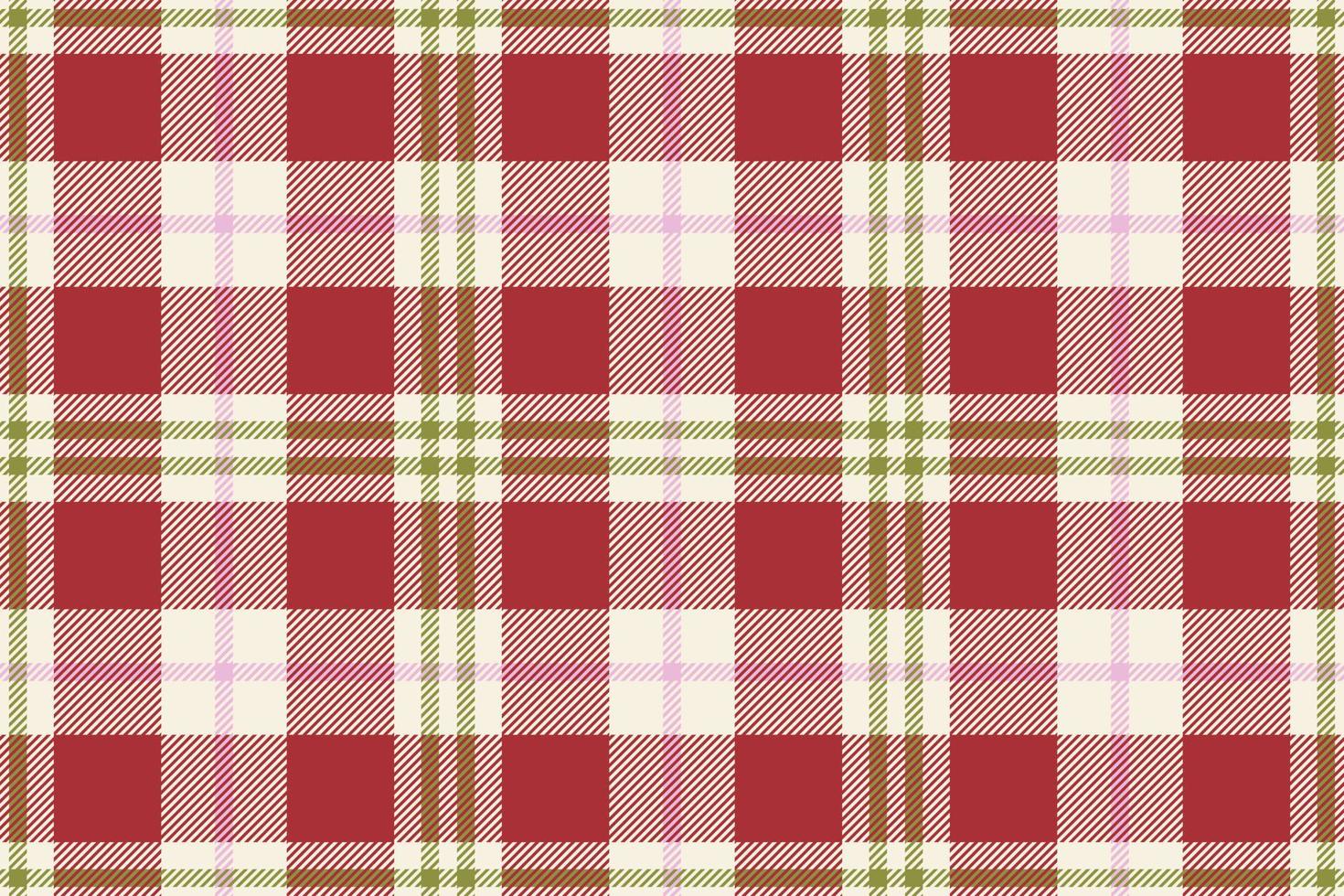 Plaid background, check seamless pattern in red. Vector fabric texture for textile print, wrapping paper, gift card or wallpaper.
