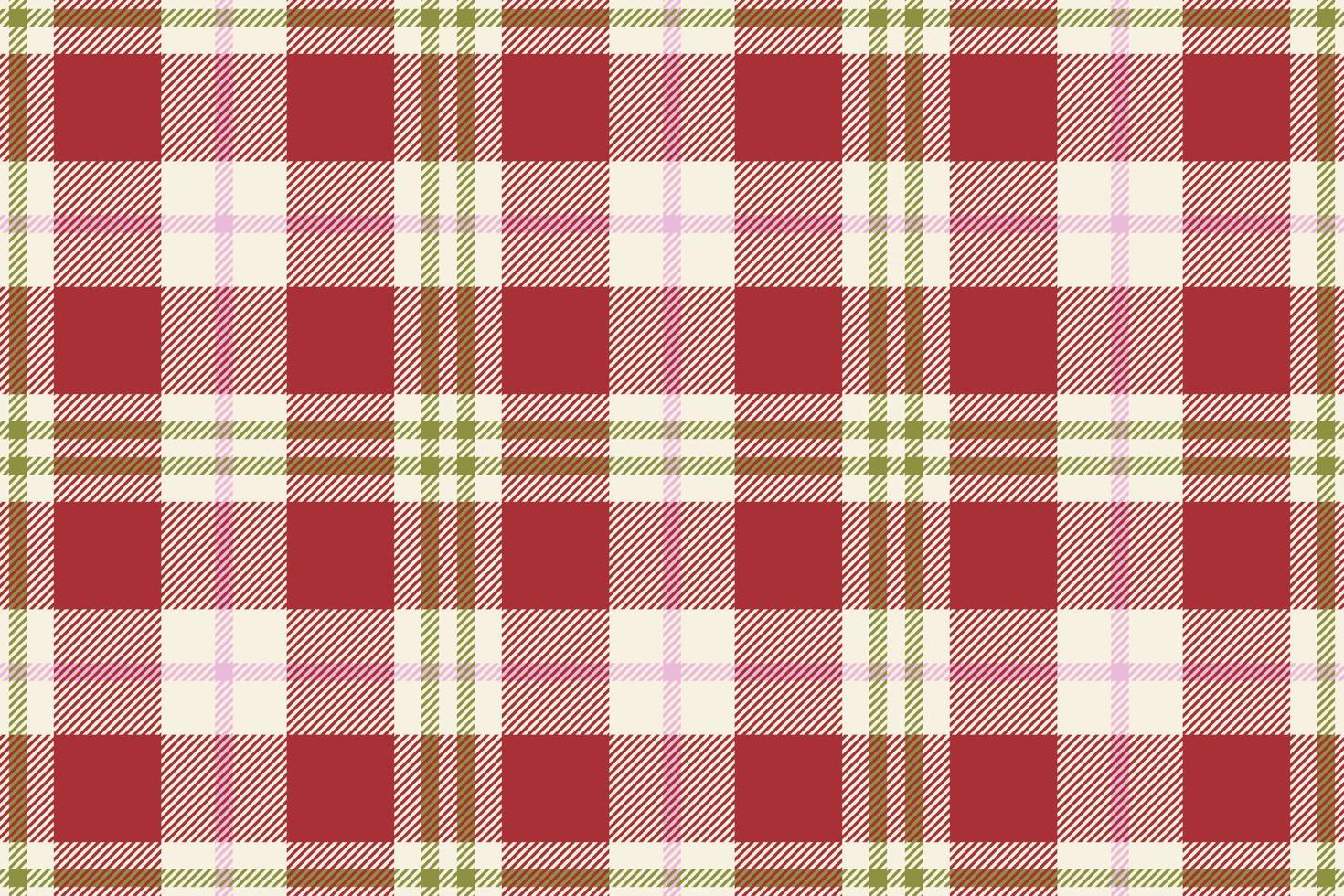 Plaid background, check seamless pattern in red. Vector fabric texture for textile print, wrapping paper, gift card or wallpaper.