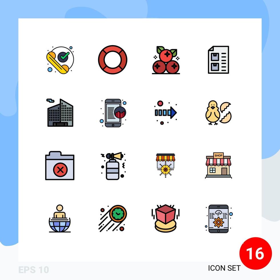Stock Vector Icon Pack of 16 Line Signs and Symbols for list delivery ui check fruit Editable Creative Vector Design Elements