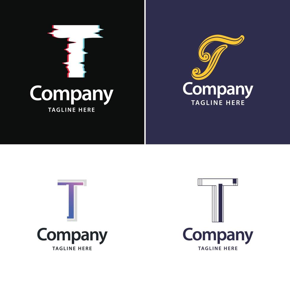 Letter T Big Logo Pack Design Creative Modern logos design for your business vector