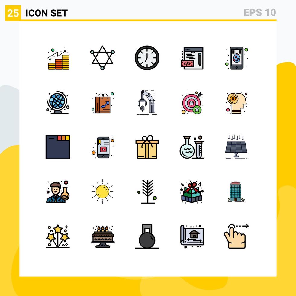 Stock Vector Icon Pack of 25 Line Signs and Symbols for education egg interior easter web Editable Vector Design Elements