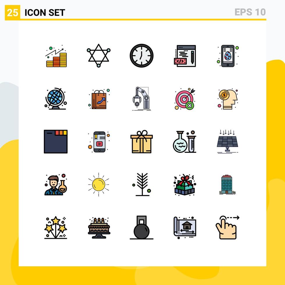 paquete de iconos vectoriales de stock de 25 signos y símbolos de línea para educación huevo interior pascua web elementos de diseño vectorial editables vector