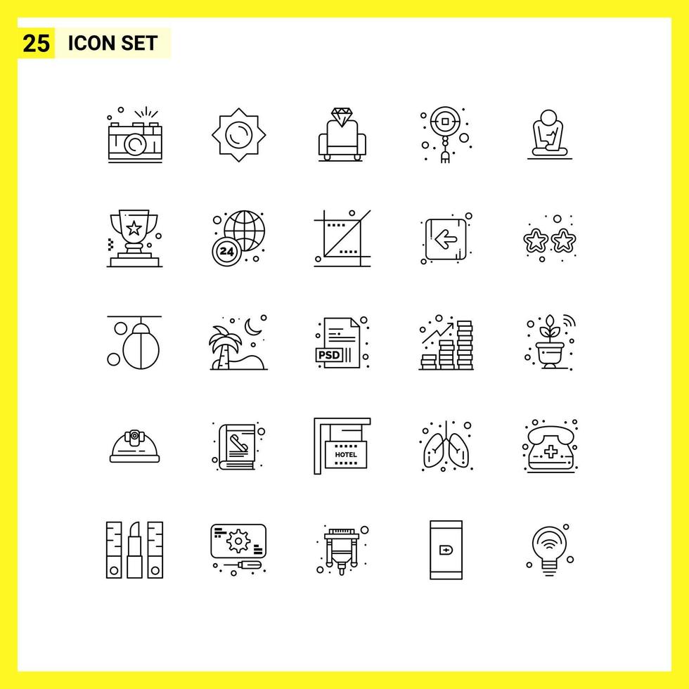 25 Thematic Vector Lines and Editable Symbols of training fast cinema ornament decoration Editable Vector Design Elements