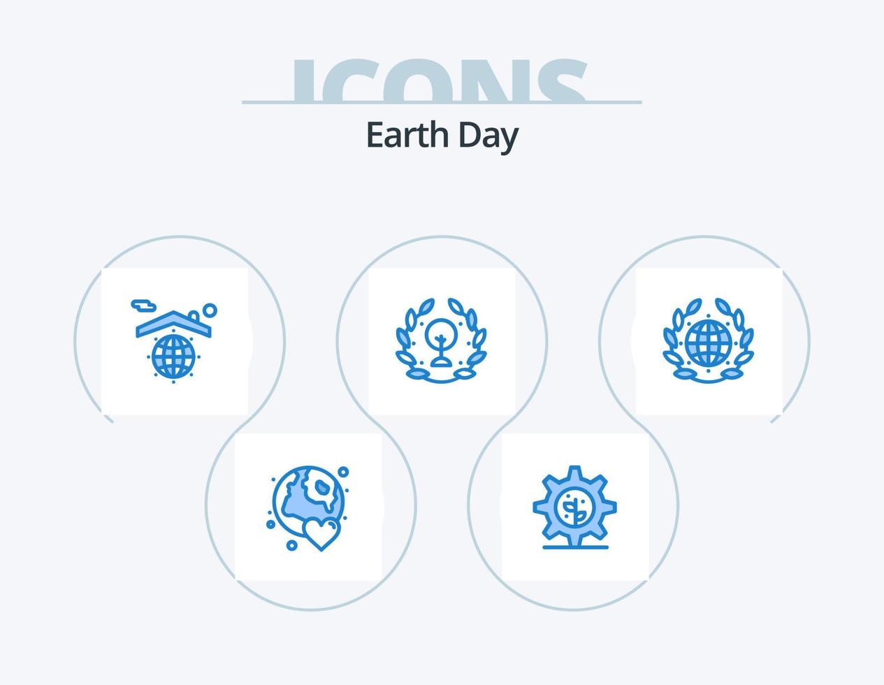 día de la tierra icono azul paquete 5 diseño de iconos. verde. lámina. tierra. verde. tierra vector