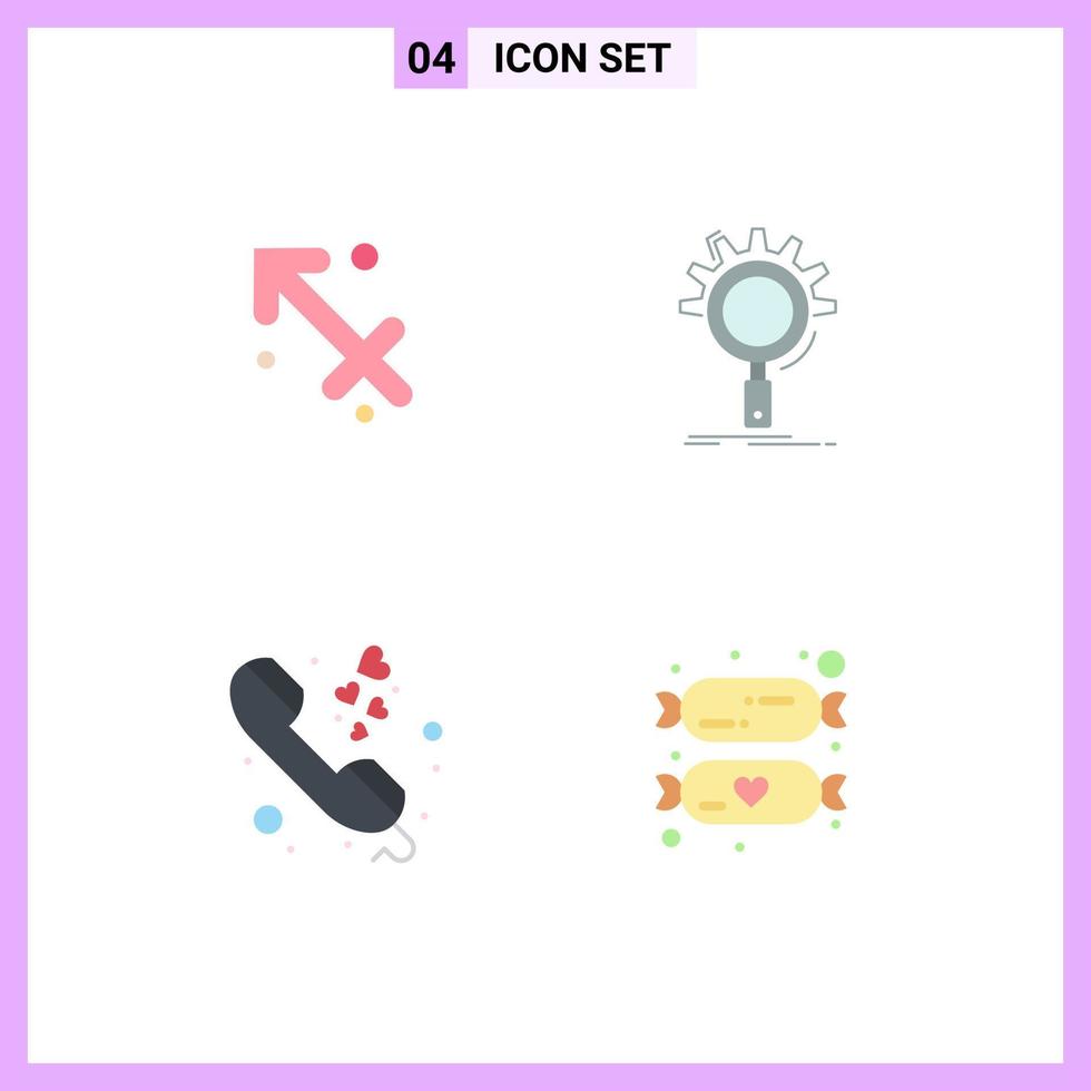4 Universal Flat Icons Set for Web and Mobile Applications astrology call greece optimization love Editable Vector Design Elements