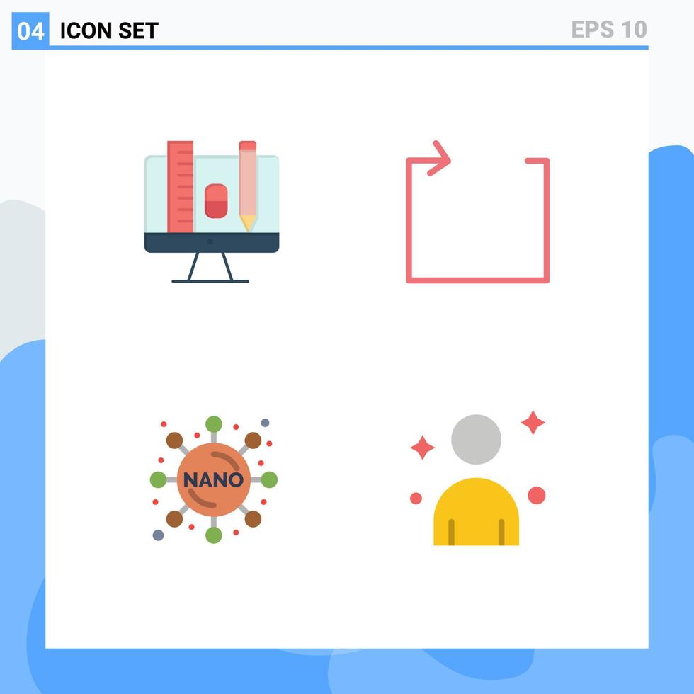 4 Universal Flat Icon Signs Symbols of computer formula pincil repeat man Editable Vector Design Elements