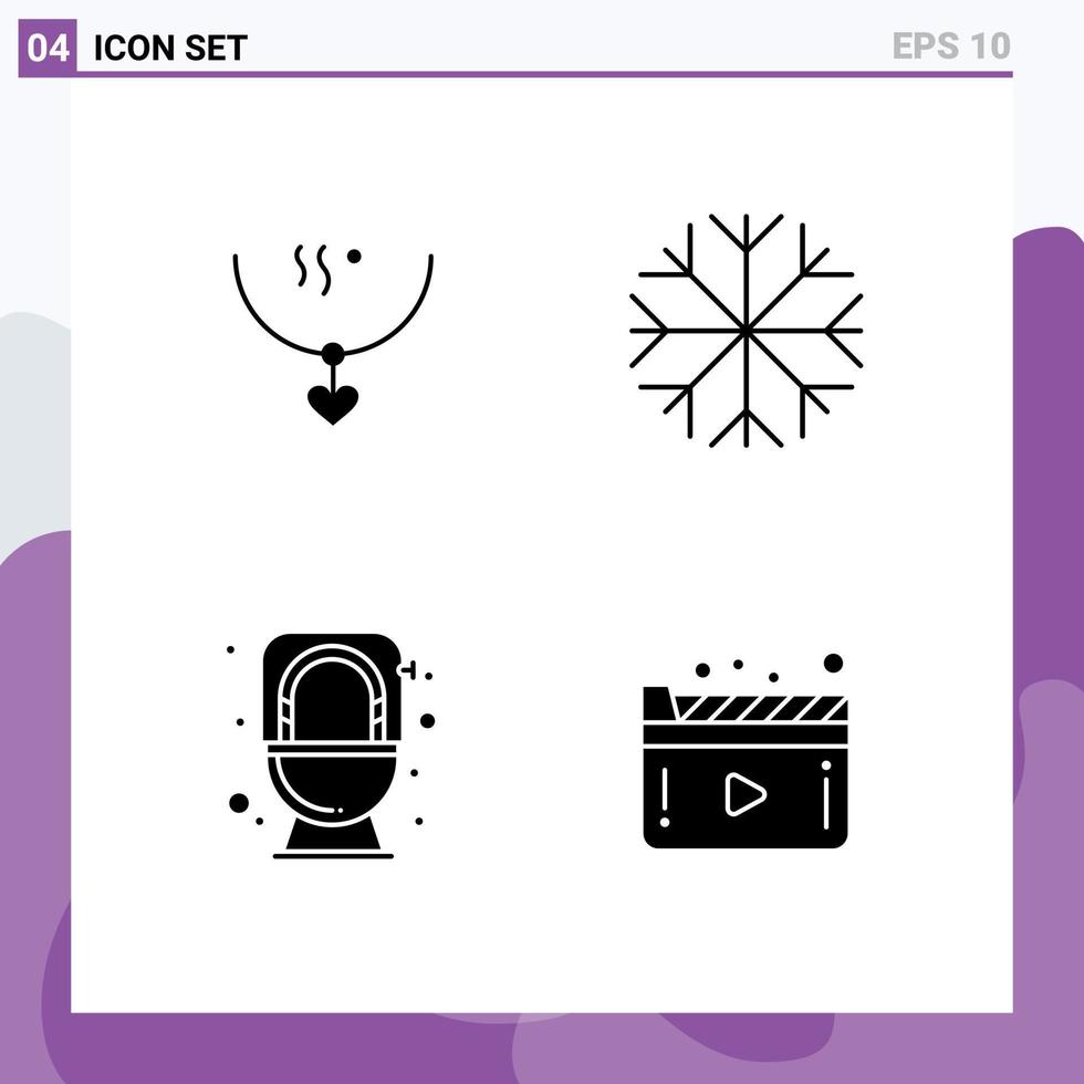 Solid Glyph concept for Websites Mobile and Apps amulet commode party snowflake toilet Editable Vector Design Elements