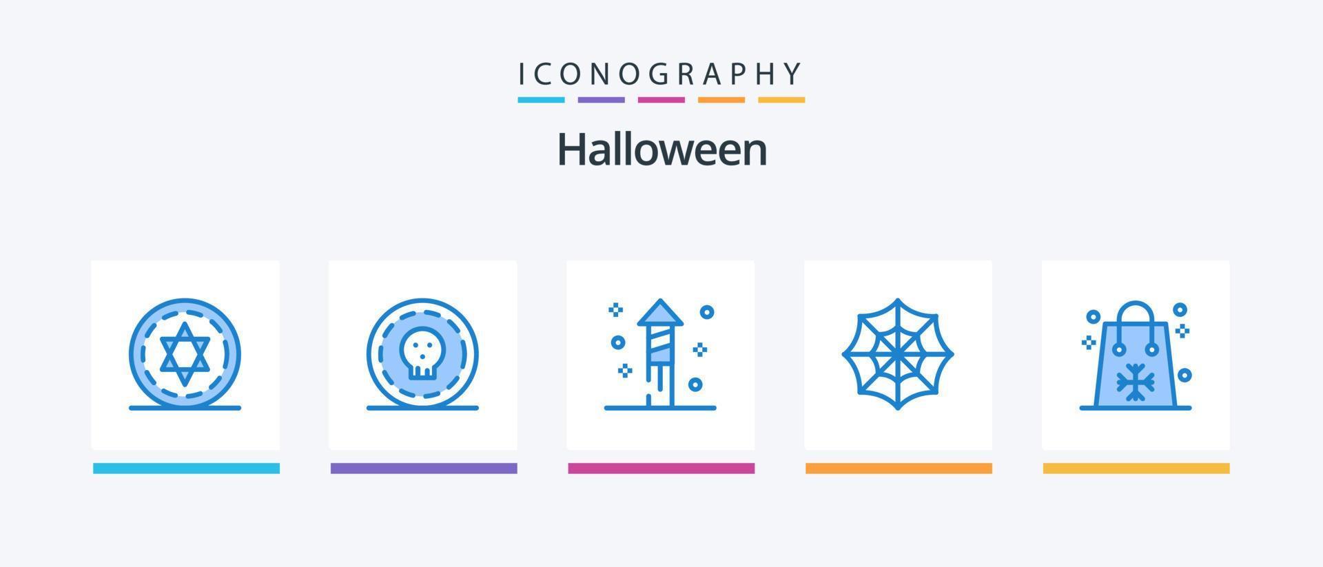 Halloween Blue 5 Icon Pack Including shopping. halloween. halloween. easter. web icon. Creative Icons Design vector