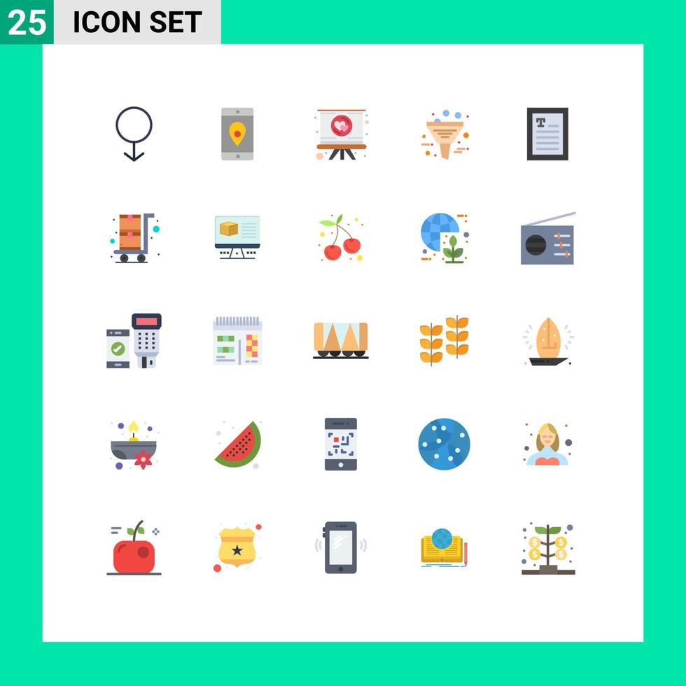 Stock Vector Icon Pack of 25 Line Signs and Symbols for ebook management heart filtering business Editable Vector Design Elements