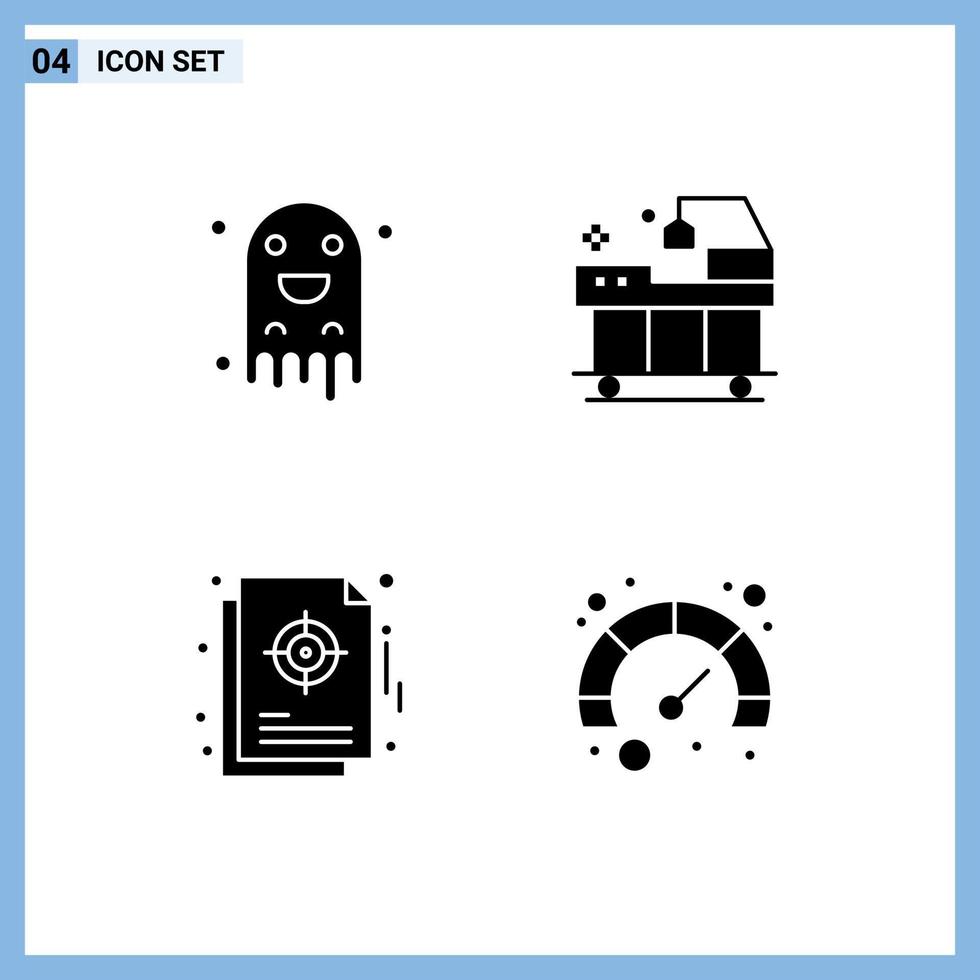 Universal Solid Glyph Signs Symbols of ghost focus scary service strategic Editable Vector Design Elements