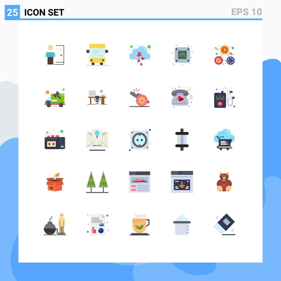 Set of 25 Modern UI Icons Symbols Signs for clock socket regular electric love Editable Vector Design Elements