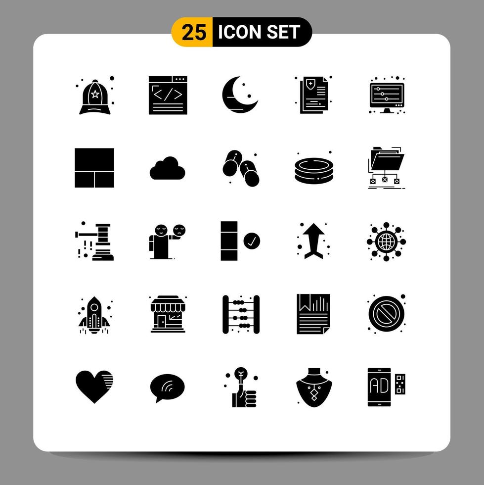 Universal Icon Symbols Group of 25 Modern Solid Glyphs of mixer medical web development insurance care Editable Vector Design Elements