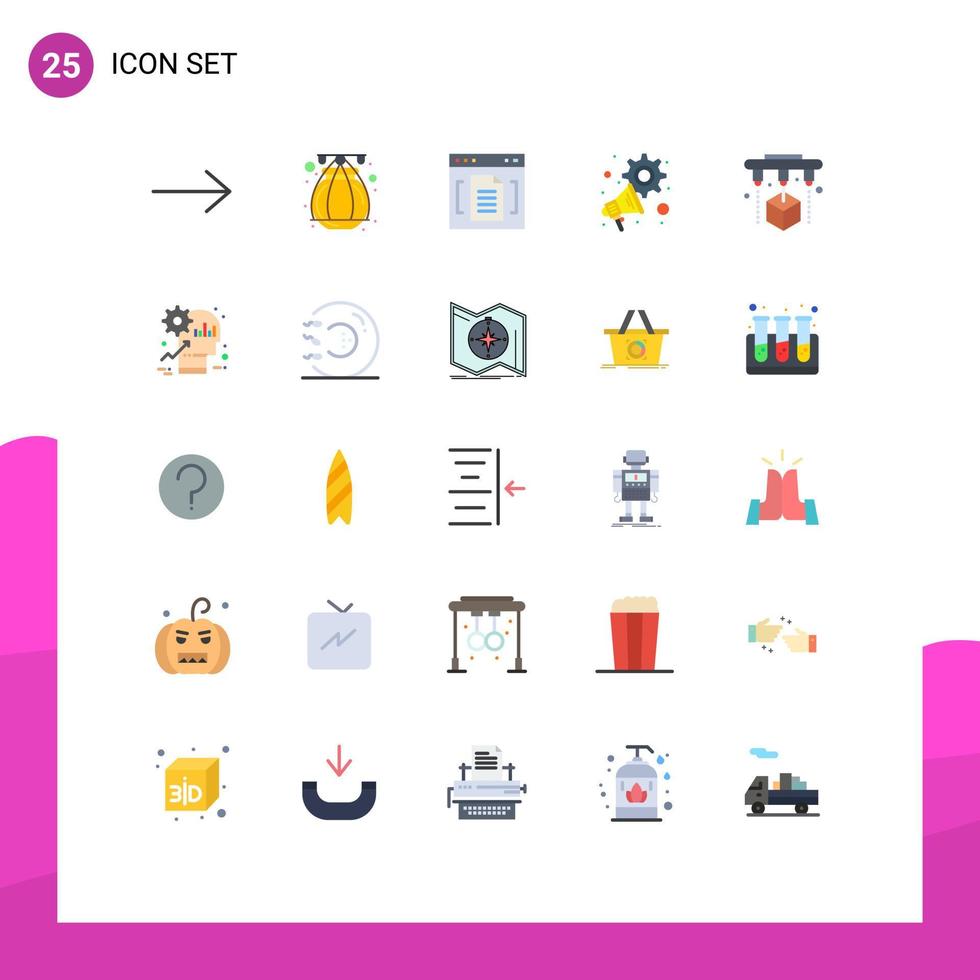 25 Creative Icons Modern Signs and Symbols of brain printing file factory megaphone Editable Vector Design Elements