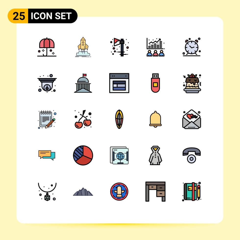 25 Thematic Vector Filled line Flat Colors and Editable Symbols of market data shuttle broker halloween Editable Vector Design Elements