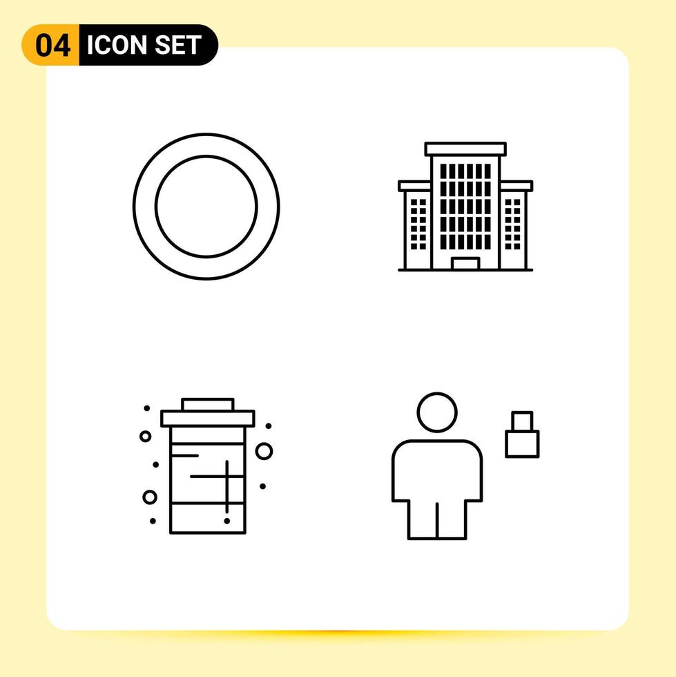 Universal Icon Symbols Group of 4 Modern Filledline Flat Colors of gasket soda building coke avatar Editable Vector Design Elements