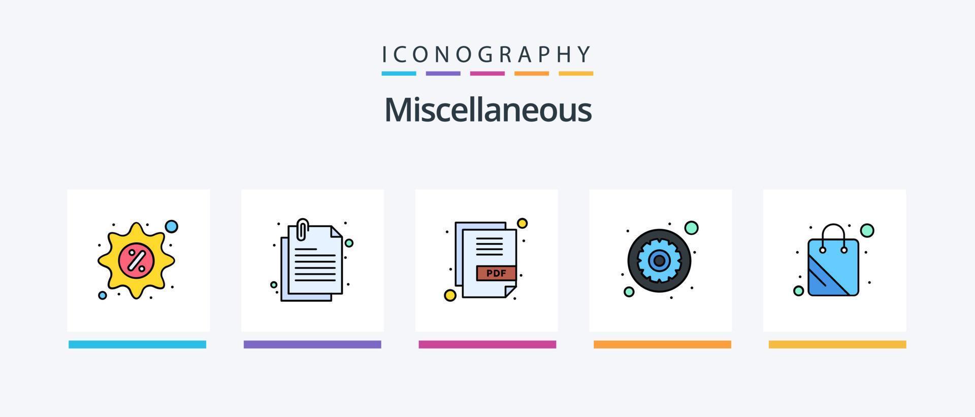 Miscellaneous Line Filled 5 Icon Pack Including career. attach. mouse. click. Creative Icons Design vector
