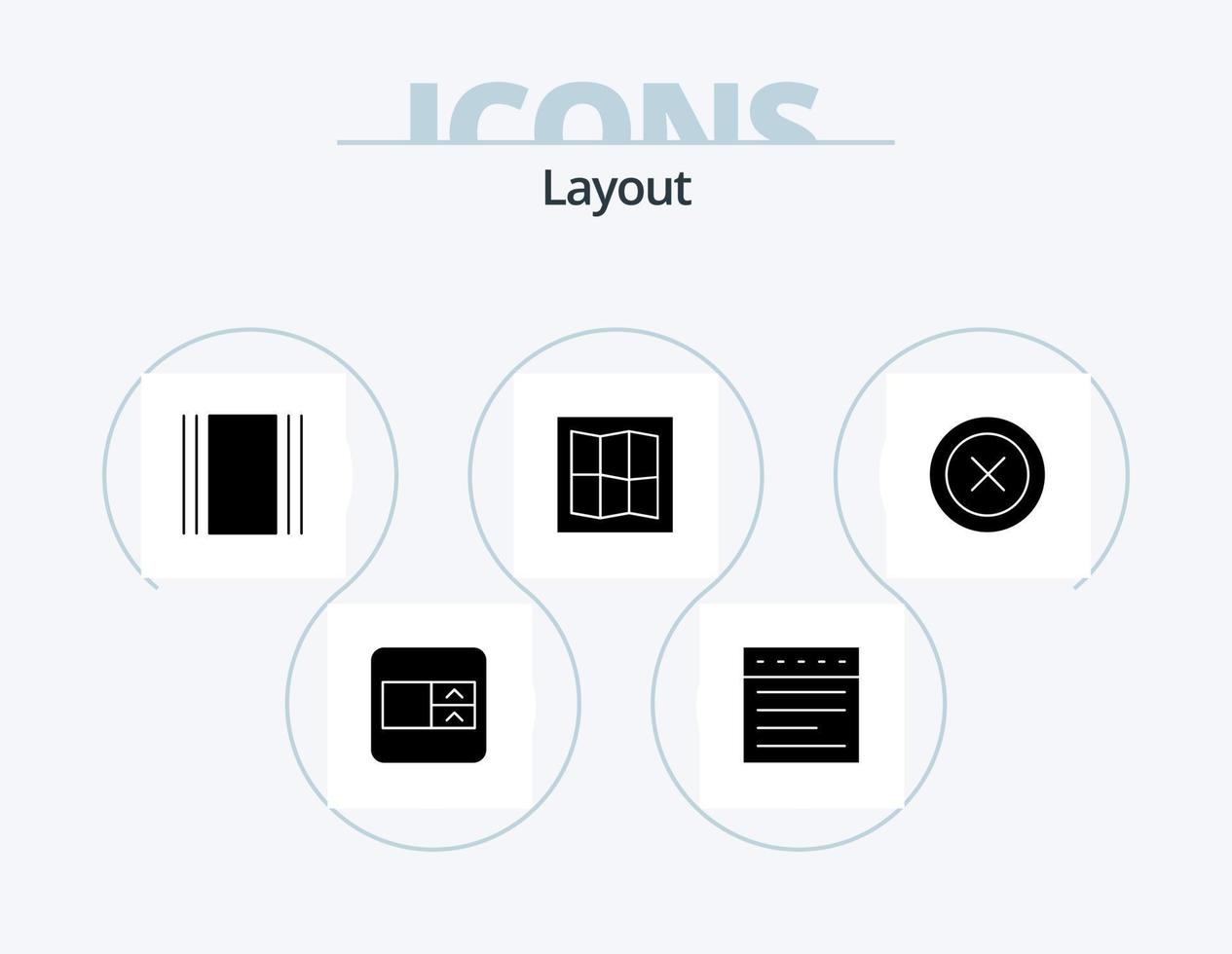 Layout Glyph Icon Pack 5 Icon Design. . wireframe. horizontal. ux. layout vector