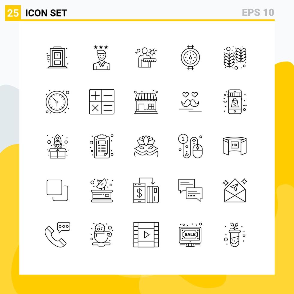 Universal Icon Symbols Group of 25 Modern Lines of india farm virus pipe gauge Editable Vector Design Elements