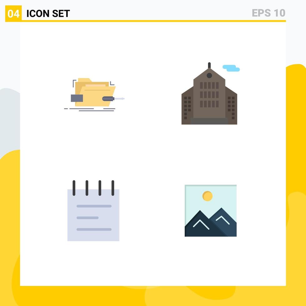 Stock Vector Icon Pack of 4 Line Signs and Symbols for box notebook tech business frame Editable Vector Design Elements