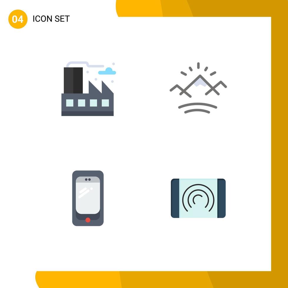 Universal Icon Symbols Group of 4 Modern Flat Icons of city mobile mountains canada samsung Editable Vector Design Elements